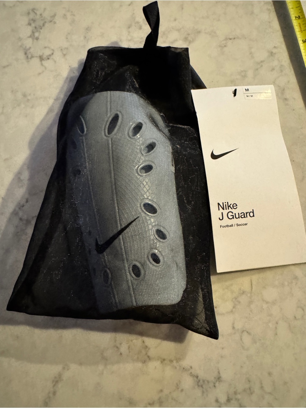 Nike Kids Gray and Black J Guard Shin Guards